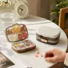 White portable transparent compartments for hand-held lid-opening medicine box details Picture